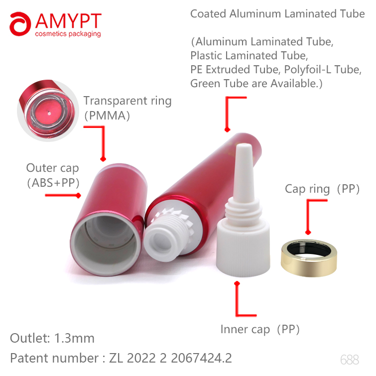 Aluminium-Kunststofftube, Augencreme, lange Düse, weiche Tube